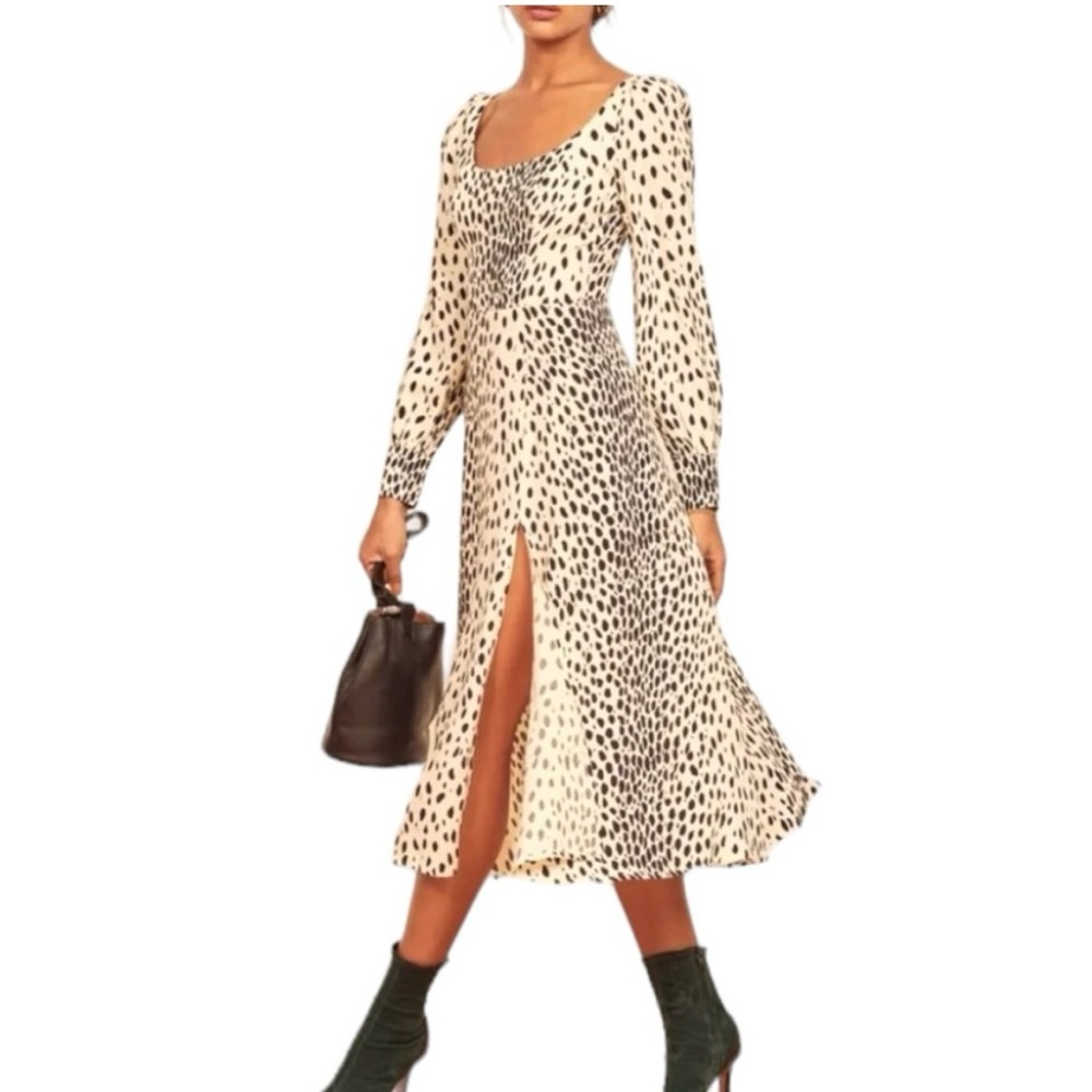 Reformation Alessi Cheetah Print Midi
Dress sz 10